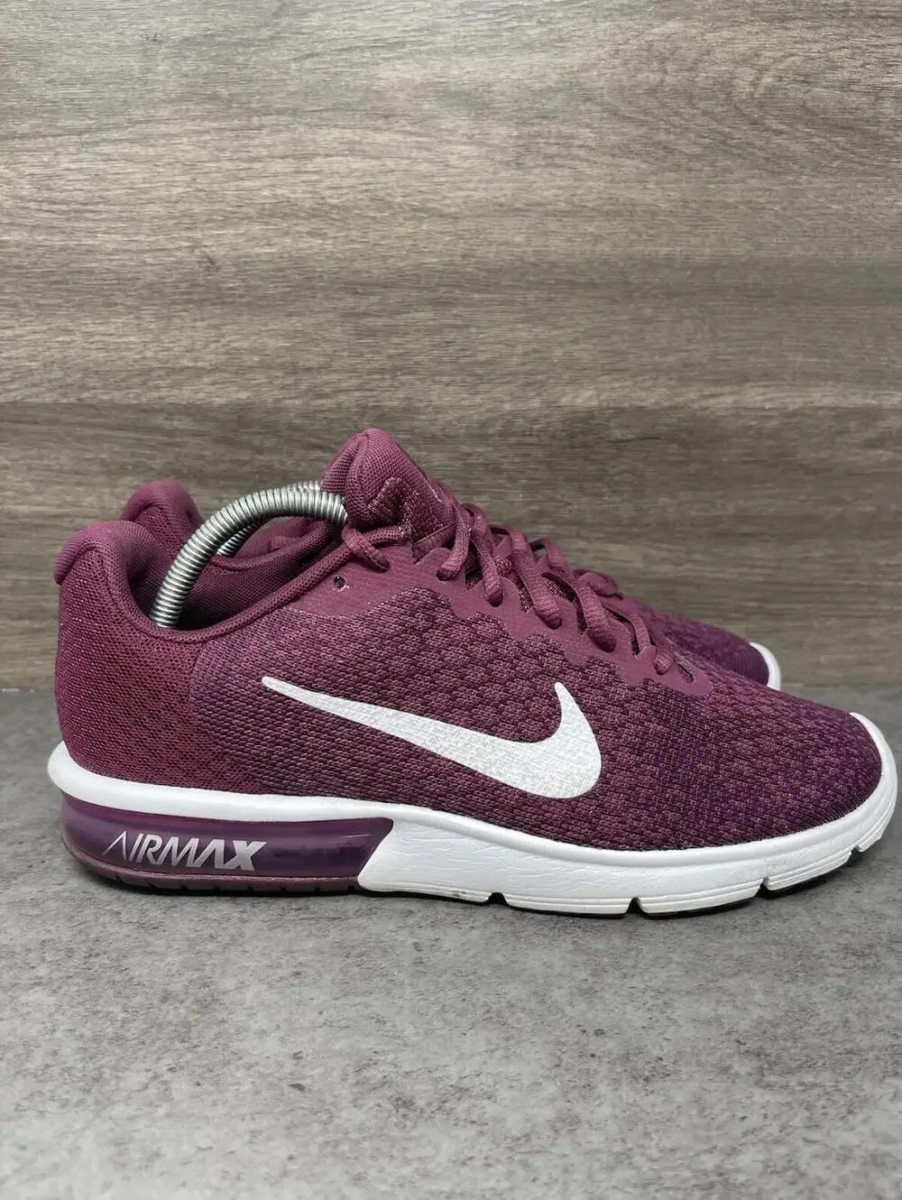 Nike Air Max Sequent 2 Sneakers Womens Size 10 Burgundy Running Athletic 852465- - Picture 5 of 11